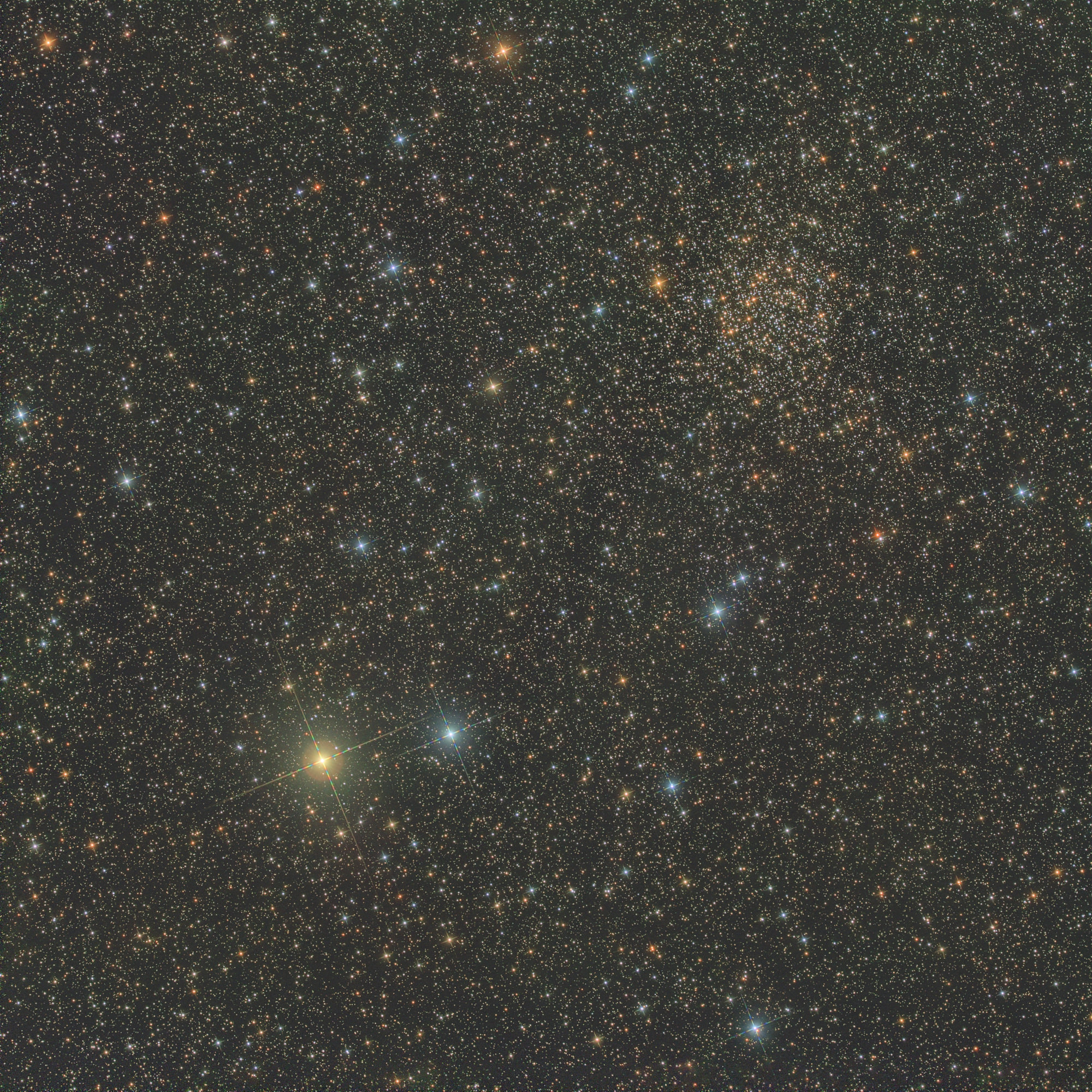 The open star cluster NGC 7789 lies about 8,000 light-years away toward the constellation Cassiopeia. A late 18th century deep sky discovery of astronomer Caroline Lucretia Herschel, the cluster is also known as Caroline's Rose.